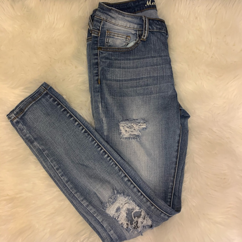 Machine Denim Distressed Jeans size 5